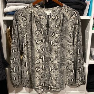J.Crew Reptile Snake Print Blouse. Small.